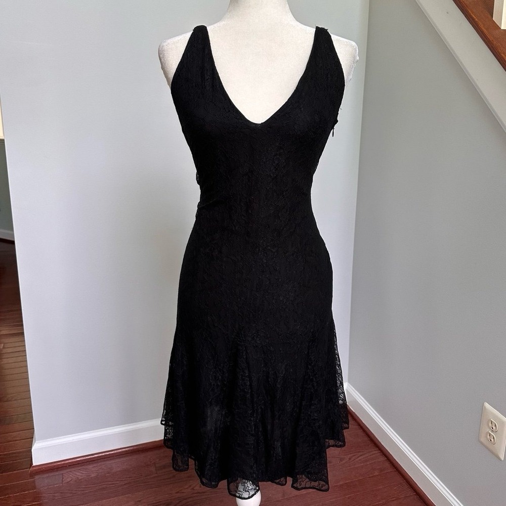 Lauren Ralph‎ Lauren Green Label Sheer Lace Floral Formal Dress